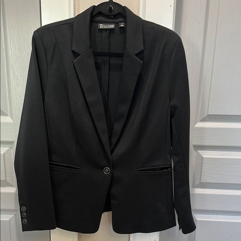 New York & Company Black Suit Jacket with Tailored Fit and Notched Lapels